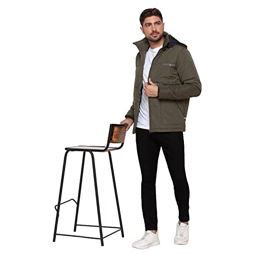 Image of Spykar Bottle Nylon Standard Length Full Sleeve Casual Jacket For Men