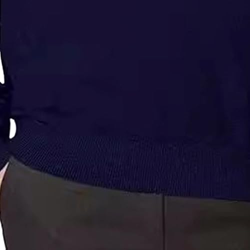 JEShifangjiusu Men's V-Neck Long Sleeve Pullover Casual Ribbing Edge Slim Fit Sweater Lightweight Breathable Sweater 5