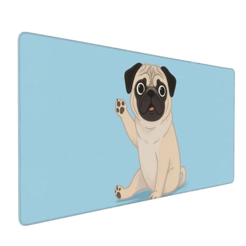 Tapis de souris de jeu carlin 90x40 cm grand format antidérapant