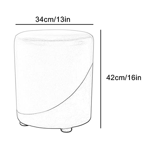 Taburete de tocador otomano circular con cuero artificial resistente 3