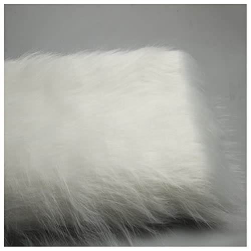 ZhHOME Couleur Unie Tissu en Fausse Fourrure à 10cm Poils Longs 170x50cm Doux pour Costume, Cosplay, Artisanat d'art, Photographie, Jouets(Color:Blanche)