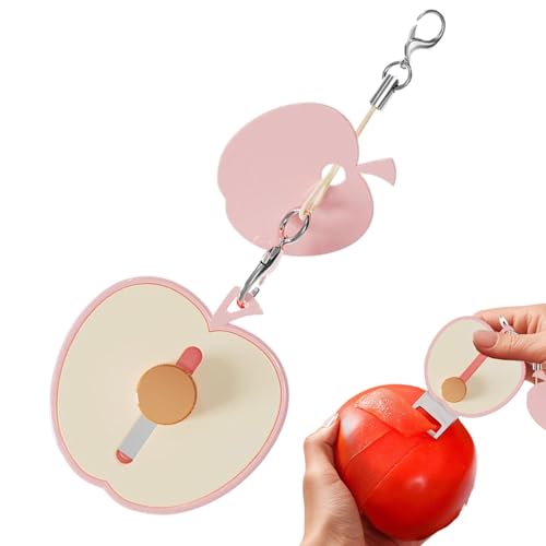 Peeler De Frutas De Bolsillo - Peelers Retráctiles De Vegetales Con Llavero | Cuchillos Plegables De Bolsillo De Acero Inoxidable De Acero Inoxidable Para Viajar, Aca-mpar, Cocina (Rosa)