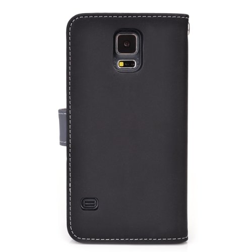 Kroo Flip Folio Case For Samsung Galaxy S5 - Non-Retail Packaging - Black/Grey #TOP1