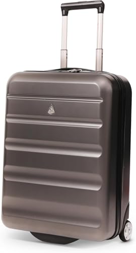 Aerolite Ryanair Reisekoffer mit 2 Rädern, maximale Zulassung, 40 l, Hartschale, 55 x 40 x 20 cm, auch zugelassen für easyJet, Jet2 und mehr, Anthrazit, 55 cm, 2 W, 21, Handgepäck
