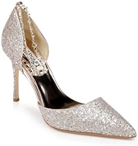 Badgley Mischka Women's Tierra Pump, Platino Fabric, 9 | Image 6