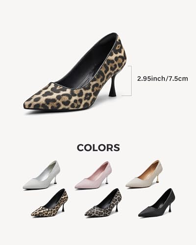 Women's Minimalist Pointed Toe Heeled Pumps Wide2