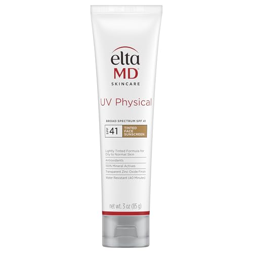 EltaMD UV Physical Tinted Mineral Sunscreen for Face SPF 41, 100% Mineral Actives Tinted Face...