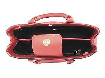 MOSCHINO Love Women's Heart & Peace Patch Black/Red Satchel Handbag