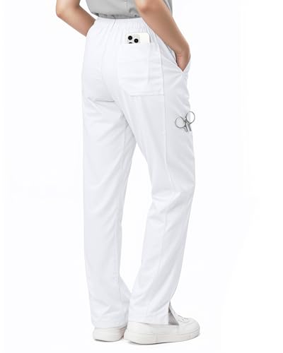 Image of 4-Way Stretch Rayon Blend Scrub Pants Women Mid Rise Relaxed Fit 31 inch Inseam