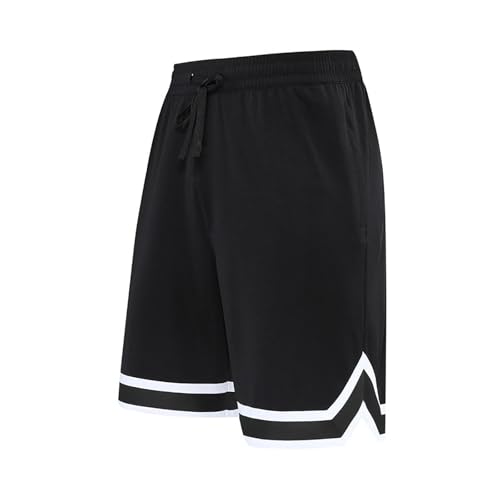Generisch   Pantalones cortos deportivos de baloncesto para hombre, de calle alta, de un solo color, Negro , XXL