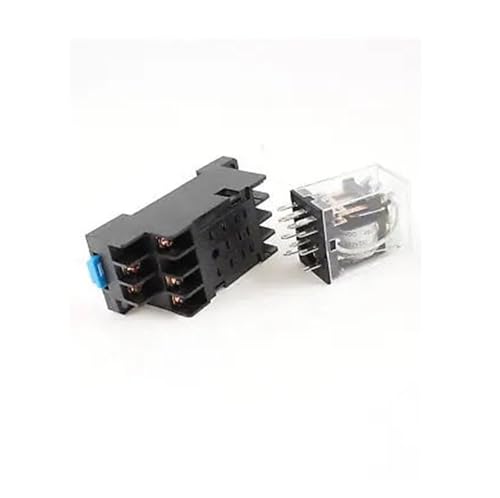 Relais de puissance 3PDT DC220V avec indicateur LED et base de prise pour circuit de commande - Lot de 10