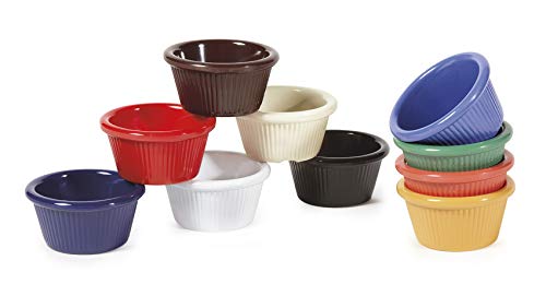 G.E.T. Enterprises RM-387-BK 2 oz. Fluted Ramekin, Break Resistant, Melamine, black (Pack of 12)