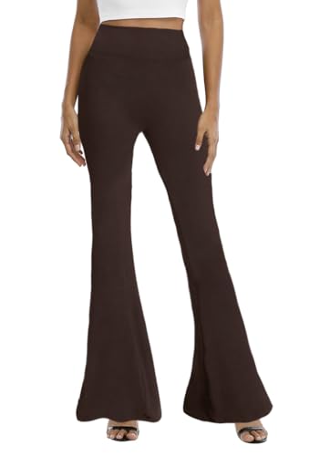Image of WSPLYSPJY Women's Print Stretch Bell Bottom Flare Palazzo Pants Trousers