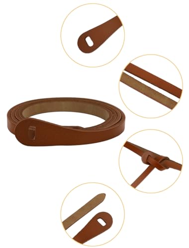 uxcell Adjustable Belt Leather Skinny Waistband No Buckle Fit to Dress for Women2