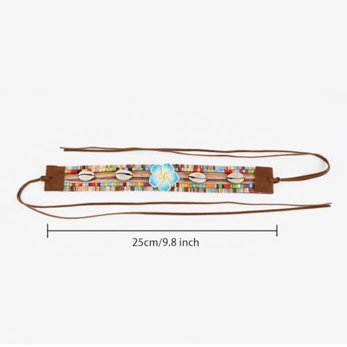 Bohemia Style Hat Band Seashell Flower Beads Decorative Ribbon Strap Belt Replacement Hatband for Women Straw Hat Beach Cap2