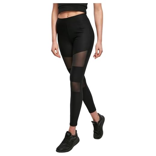 Urban Classics Damen Ladies Tech Mesh Leggings, Schwarz, S EU
