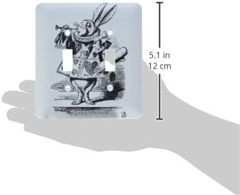 3dRose lsp_193795_2 Alice in Wonderland White Rabbit in Costume John Tenniel Illustration Light Switch Cover image 3