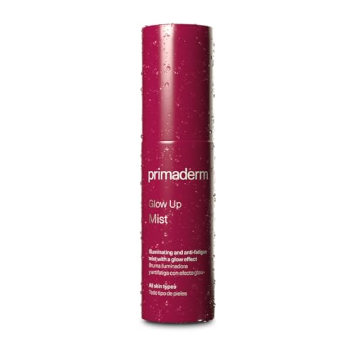 PRIMADERM – Glow Up Mist 50 ml | Bruma Facial Hidratante con Efecto Glow Natural | Reduce Signos de Fatiga y Minimiza Poros | Fija el Maquillaje | Antioxidante y Refrescante | Para Todo Tipo de Piel