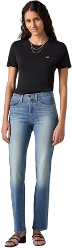 Levi's 314 Shaping Straight Vaqueros, Smudged Line, 27W / 30L Mujer