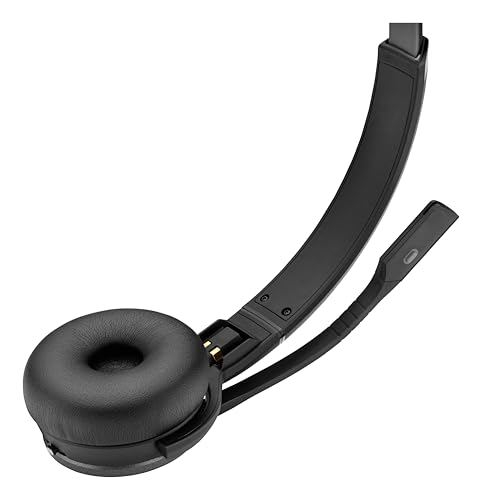 Image of Sennheiser SDW 5063 (506588) - Double-Sided (Binaural) Wireless DECT Headset for PC /Softphone Connection Dual Microphone Ultra Noise Cancelling, Black