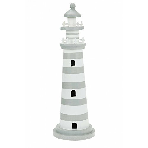 Lighthouse decoración - gris y blanco - 39 cm
