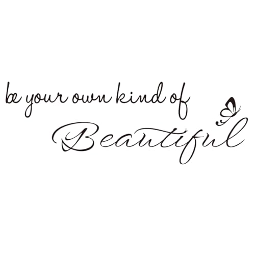 Be Your Own Kind of Beautiful - Inspirational Quotes Art Letters Positive Motto Decoration Carved Pure Black Vinyl Wall Decal