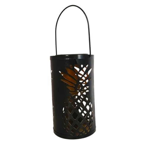 Lampe solaire étanche ananas en fer à suspension automatique pour éclairage extérieur et patio
