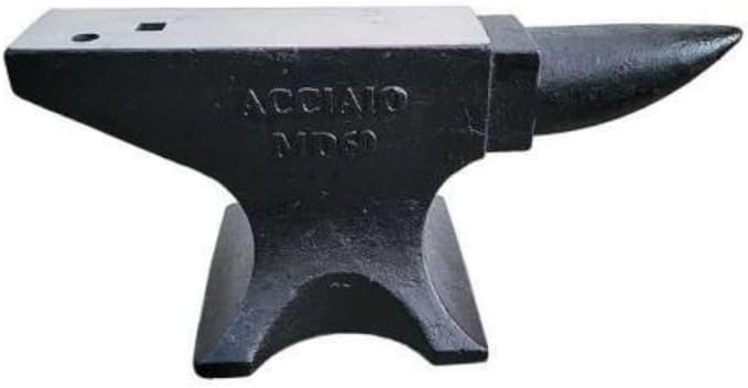 Cast Steel Anvil, 132 Pounds, 22 x 9 x 9.6 Inches, with Square and Round Holes, Black