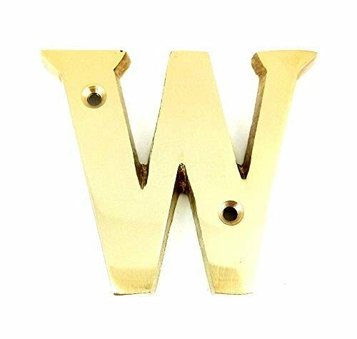 Ironmongery Solutions® House Door Letters A to Z in Polished Brass - Fit To All Types of Door 50mm (W)
