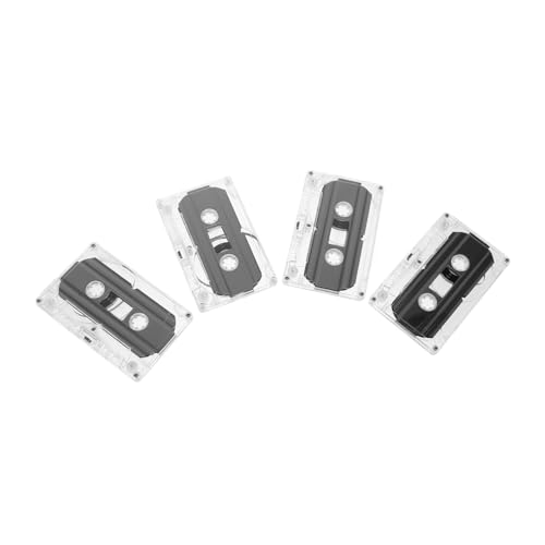 Toddmomy 4pcs Blank Audio Cassette Tapes for Speech Music Recording with Clear Plastic Case Retro Design for Parties and Teaching for Convenient Use