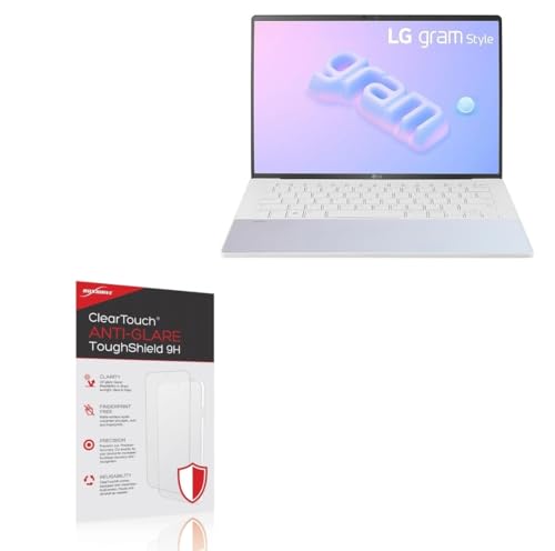 BoxWave Screen Protector Compatible With LG Gram Style 14 (14Z90RS) - ClearTouch Anti-Glare ToughShield 9H (2-Pack), Anti-Glare 9H Tough Flexible Film Screen Protector