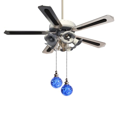 Image of 2 Pcs Decorative Fan Strings Ceiling Fan Extension Pulls Light Fixture Pull Chains Light Pull Chain Extenders Ceiling Fan Pull Chain Pendants Connectors Ornaments with Ball Blue