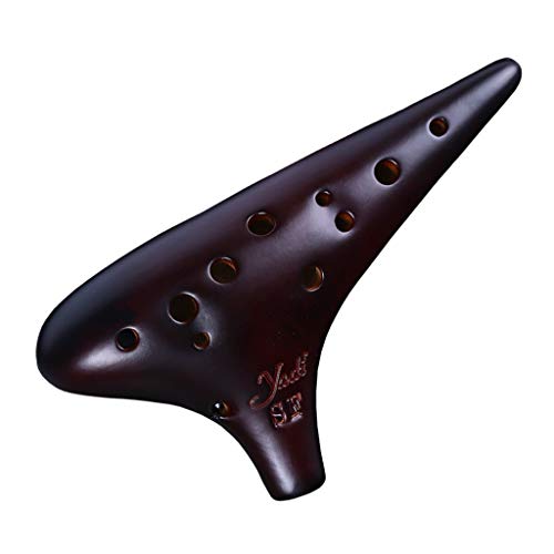 Ocarina 12 hoyos SF Ocarina Treble F Flauta Profesional Ardiente ardiente Ocarina Flauta para principiantes Instrumento de diseo nico El mejor regalo de vacaciones de alta calidad