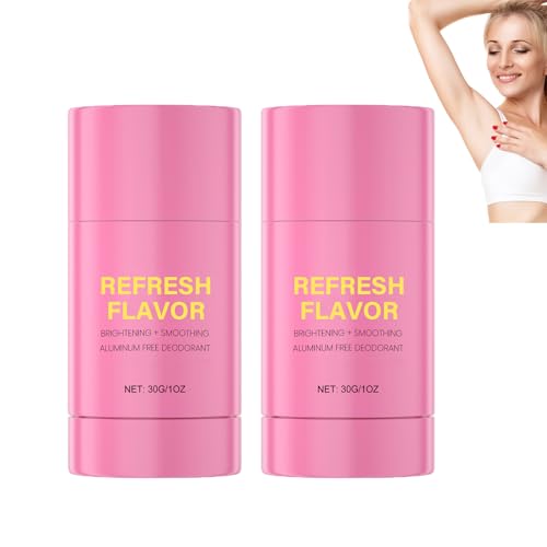 Fruchtiger, aluminiumfreier Deodorant-Stick für Frauen, Achseldeodorant für strahlende und glatte Haut, mildert dunkle Achseln, langanhaltende Frische und Schutz vor Körpergeruch (2pcs)