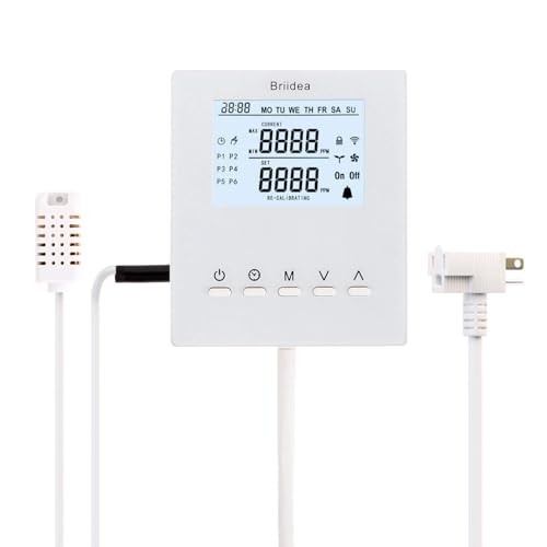 Briidea CO2 Controller and Monitor Day and Night Programmable CO2 Controller with Remote Sensor for Greenhouses