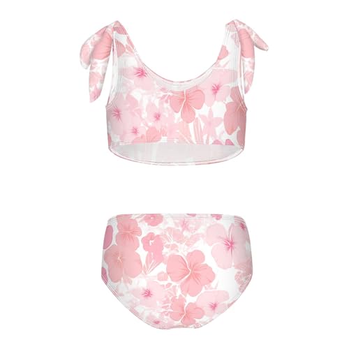 KLL Rose Pink Glitter Girls' 2 Piece Bikini Sets Quick-Dry Swimsuit Swimwear Adjustable Shoulder Strap2