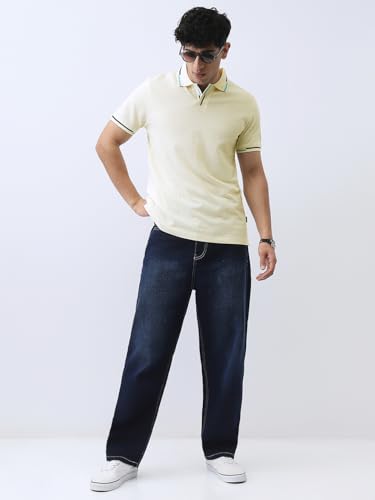 Image of Urbano Fashion Men's Solid Regular Fit Half Sleeve Cotton Polo T-Shirt