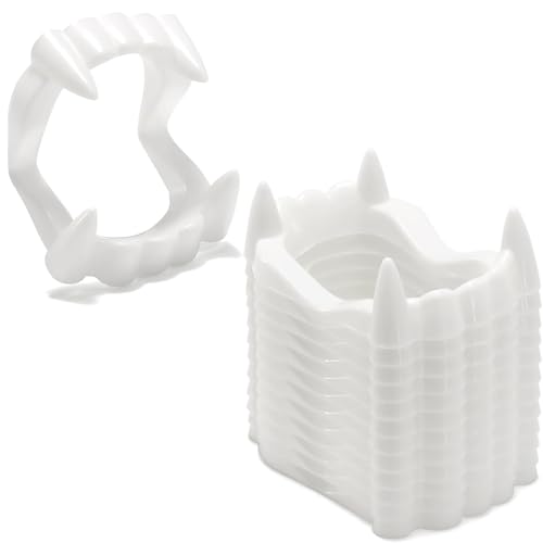 Lot de 12 Dents de Vampire pour Enfants - Dents de Vampire artificielles pour Enfants - Loup-Garou - Costume de déguisement - Cadeau de fête pour Halloween...