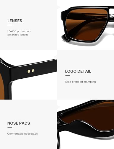 Image of SOJOS Trendy Polarized Aviator Sunglasses for Women Men,Fashion Square Aviators Shades Vintage Style UV400 Protected SJ2699