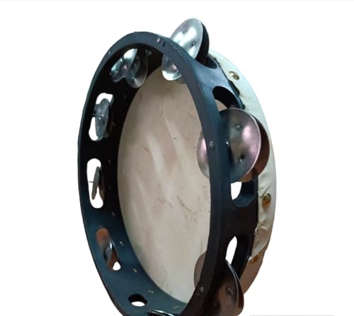 Akshar Tabla Mart Leathre Dafli Khanjari 9' Tambourine Musical Instruments Hand percussion