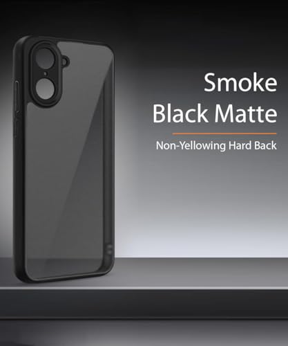 Image of WOW IMAGINE Translucent Hybrid Back Case Cover for CMF by Nothing Phone 2 Pro 5G Smoked Matte Back | Shock Proof 360 Degree Protection | Protective Hard Case - Matte Black