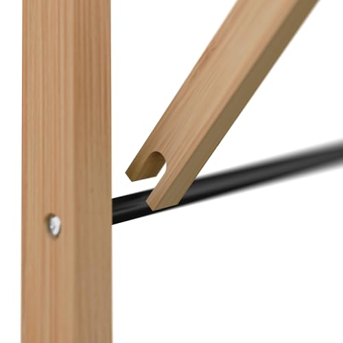 Extendable Wall-Mounted Clothes Dryer from Relaxdays, Dimensions: 45 x 71.5 x 59 cm, Bamboo & Metal, Natural/Black Finish - Image 8