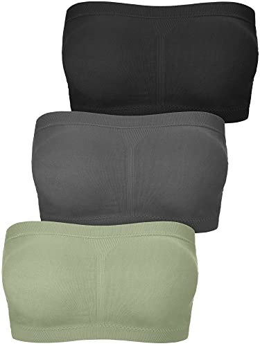 Image of Women Bandeau Bra Padded Strapless Bralette Bra Seamless Bandeau Tube Top Bra