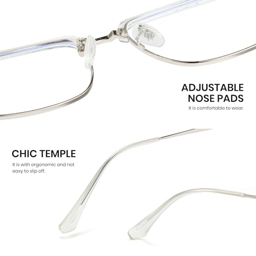 Image of Cyxus Retro Blue Light Glasses Men - Square TR90 Metal Blowline Frame Stylish Trendy for Computer Daily Work 8252