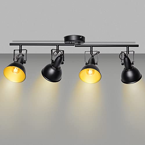 HiBay 4-Light Track Lighting Kit, Adjustable Black, E12