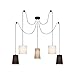 Produktbild Briloner Leuchten - Deckenleuchte, Deckenlampe 5-flammig, Hängelampe, Hängeleuchte, 5x E14, Textilschirme, Schwarz-Weiß-Grau,1.000x1.450mm (DxH), 4107-055