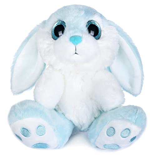 My OLi Bunny Stuffed Animal 8.5in Plush Rabbit with Floppy Ear Bedtime Friend Soft Toy Gifts for Girls Boys Kids, Blue