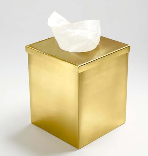 JWT Astyle Gold Plated Metal Tissue Box Cover Holder,Square Luxury