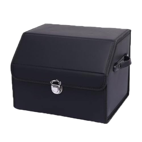 Car-Trunk-Organizer-Leather-Storage-Box-with-Lid-for-Trunk-SUV-Sedan Car Trunk Organizer Leather Storage Box with Lid for Trunk SUV Sedan - Image 1