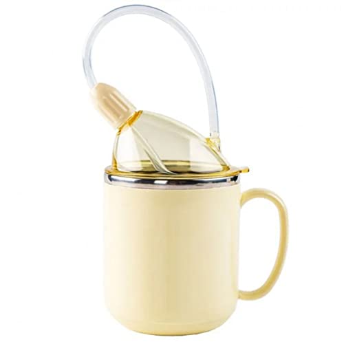 Topyond Hospital Water Bottle with Straw, Nursing Water Bottle, Anti-Leakage Insulated, Flowing Food Straw Cup, for Elderly and Bedridden Patients, Convenient and Versatile